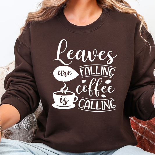 Leaves Falling Coffee Calling Graphic Sweatshirt