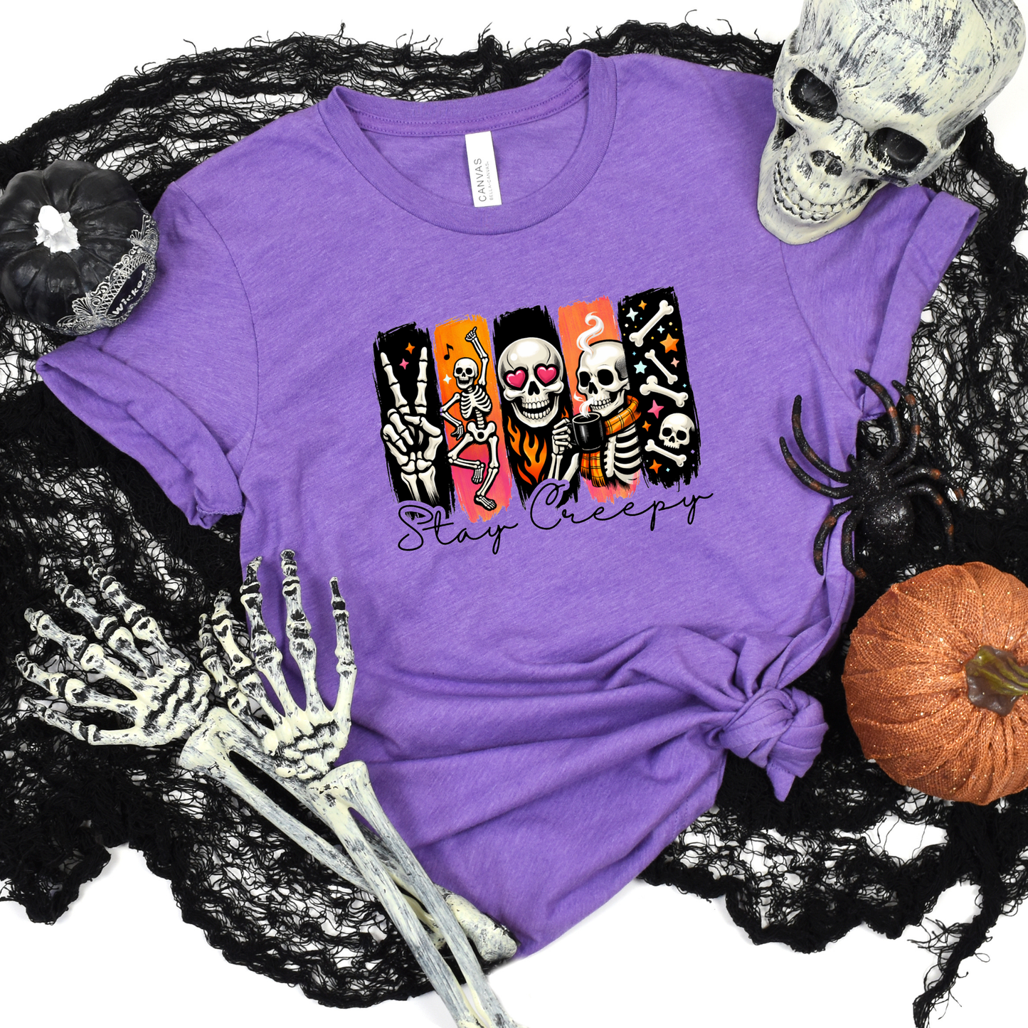 Halloween Stay Creepy Skull Graphic Tee