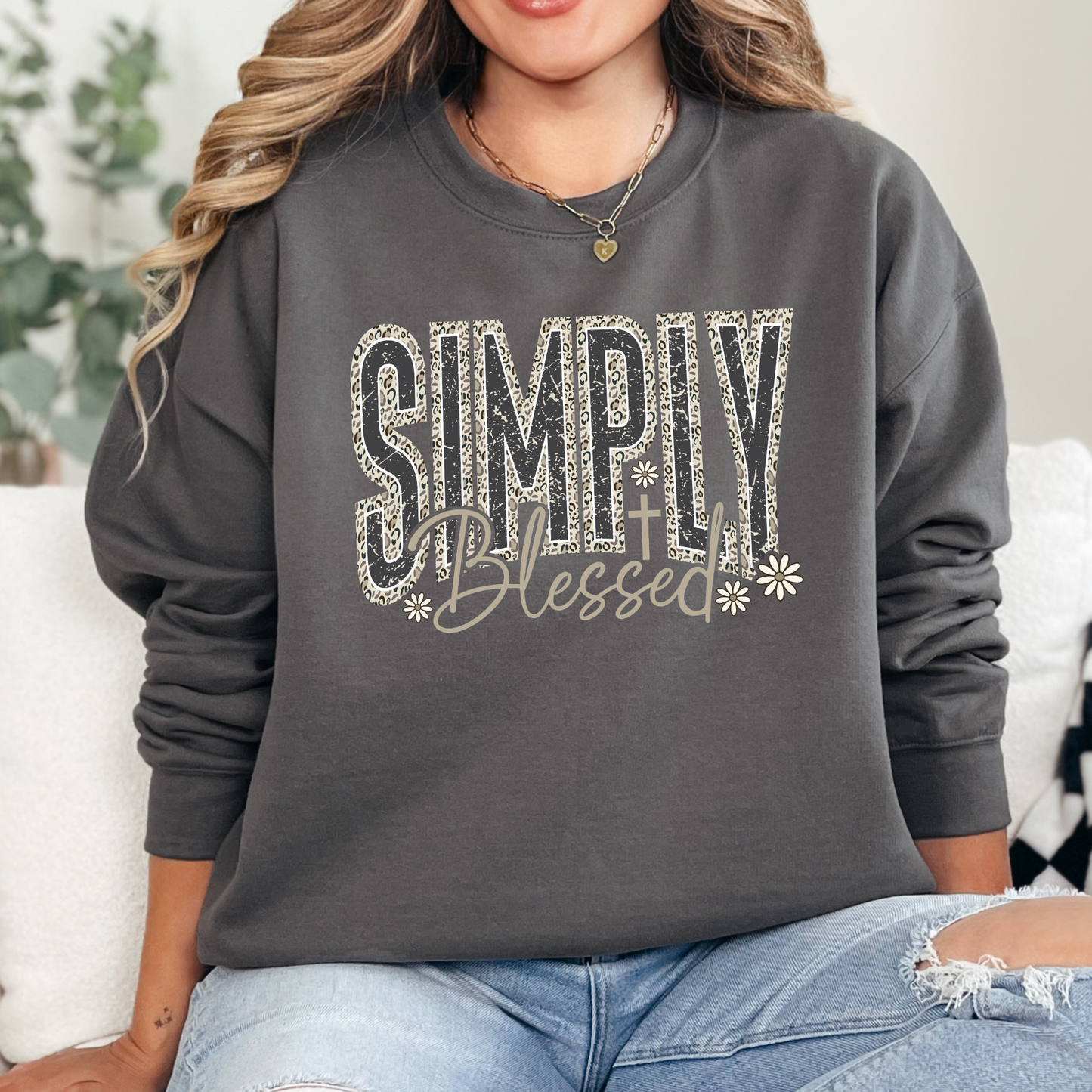 Simply Blessed Camo Graphic Sweatshirt