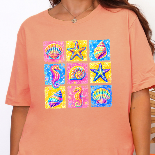 Preppy Summer Grid Graphic Tee