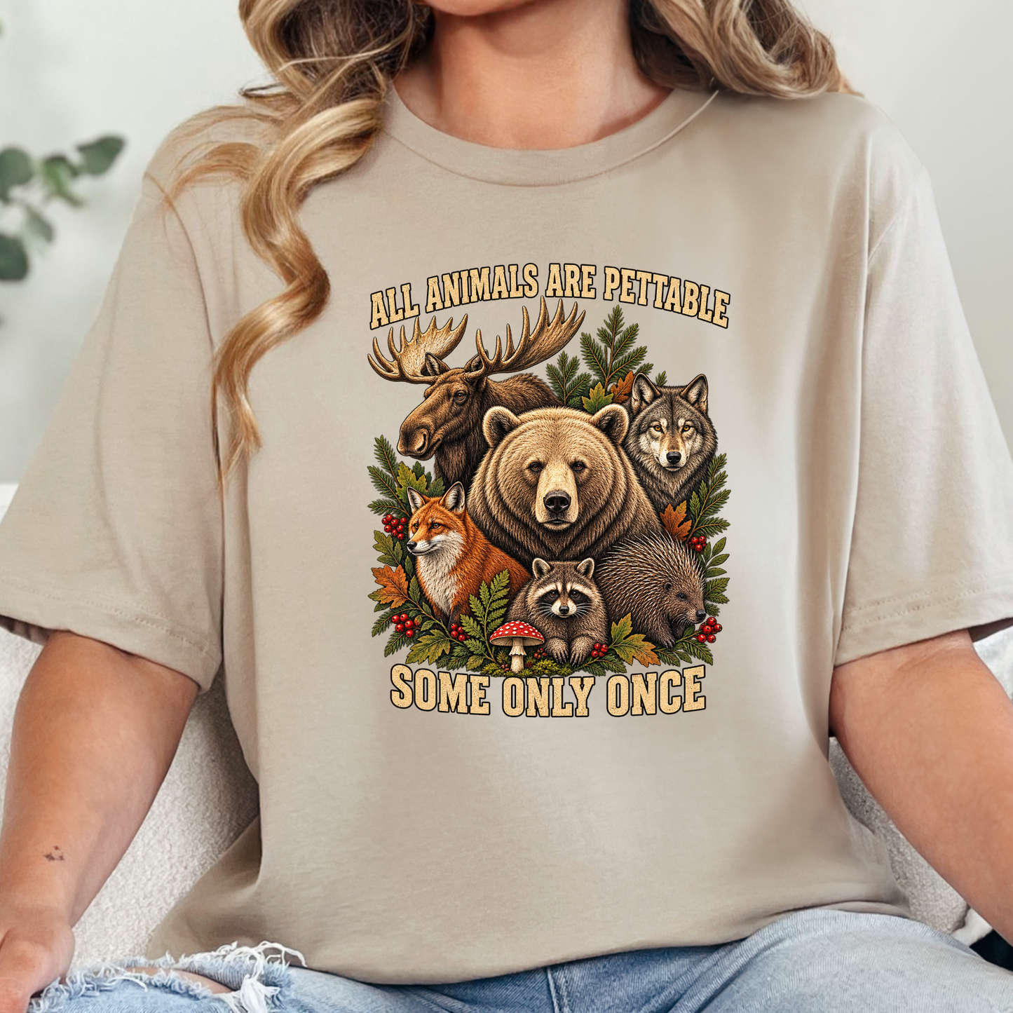 Animals Pettable Only Once Graphic Tee