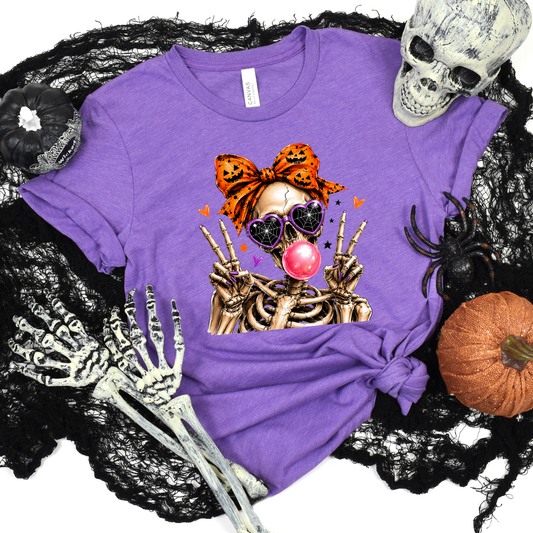 Cute Skeleton Halloween Graphic Tee