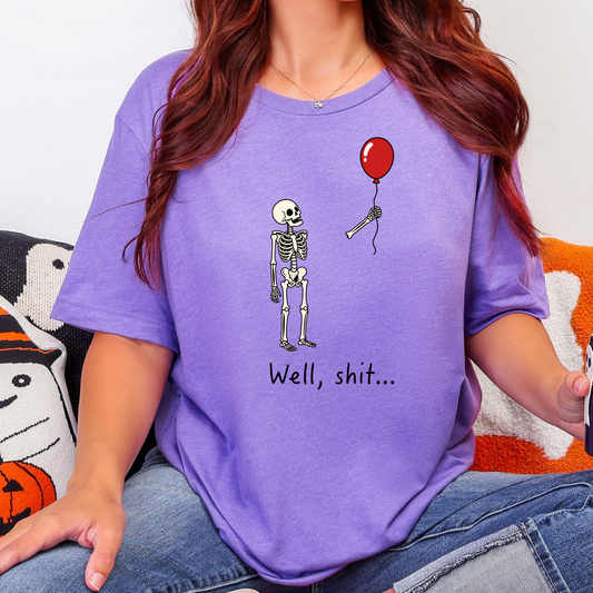 Skeleton Red Balloon Graphic Tee