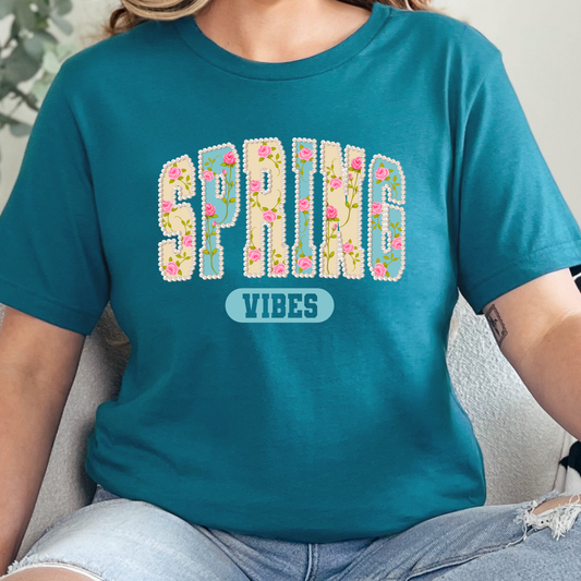 Faux Pearl Spring Vibes Graphic Tee