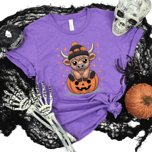 Cow on Pumpkin Graphic Tee