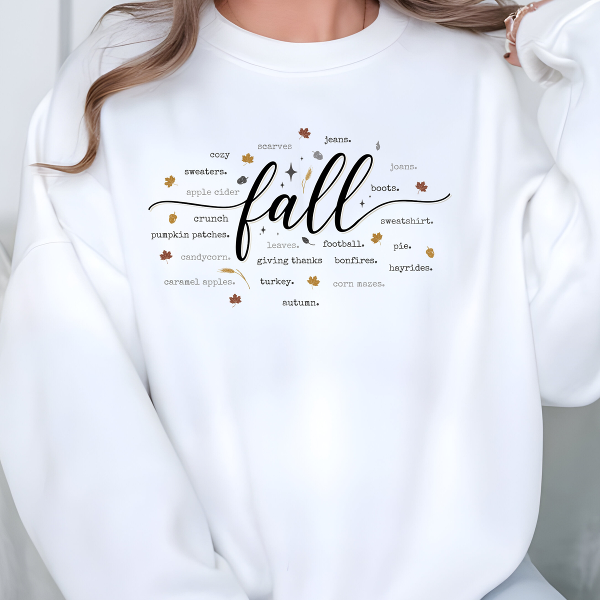 Cozy Fall Words Graphic Sweatshirt