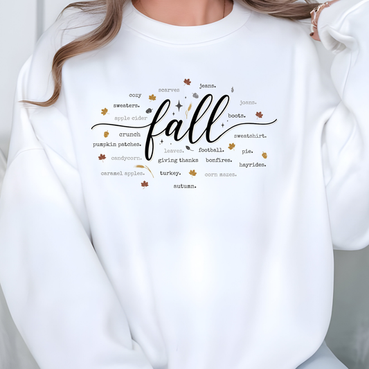 Cozy Fall Words Graphic Sweatshirt