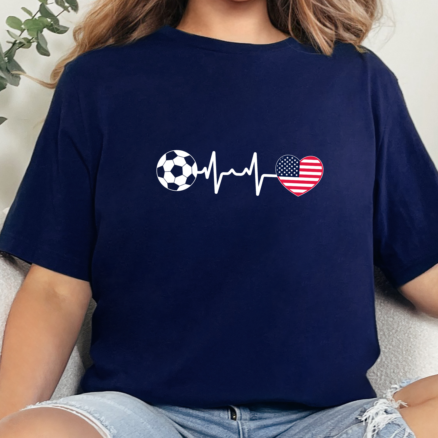 Soccer Heartbeat USA Graphic Tee