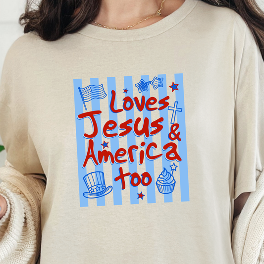 Loves Jesus & America Graphic Tee