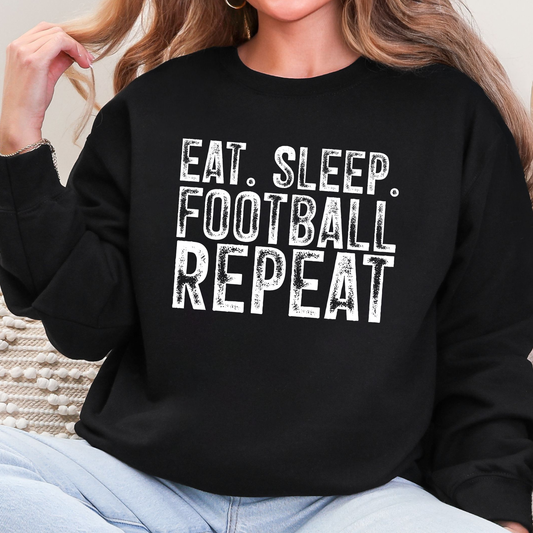 Eat Sleep Football Repeat Graphic Sweatshirt