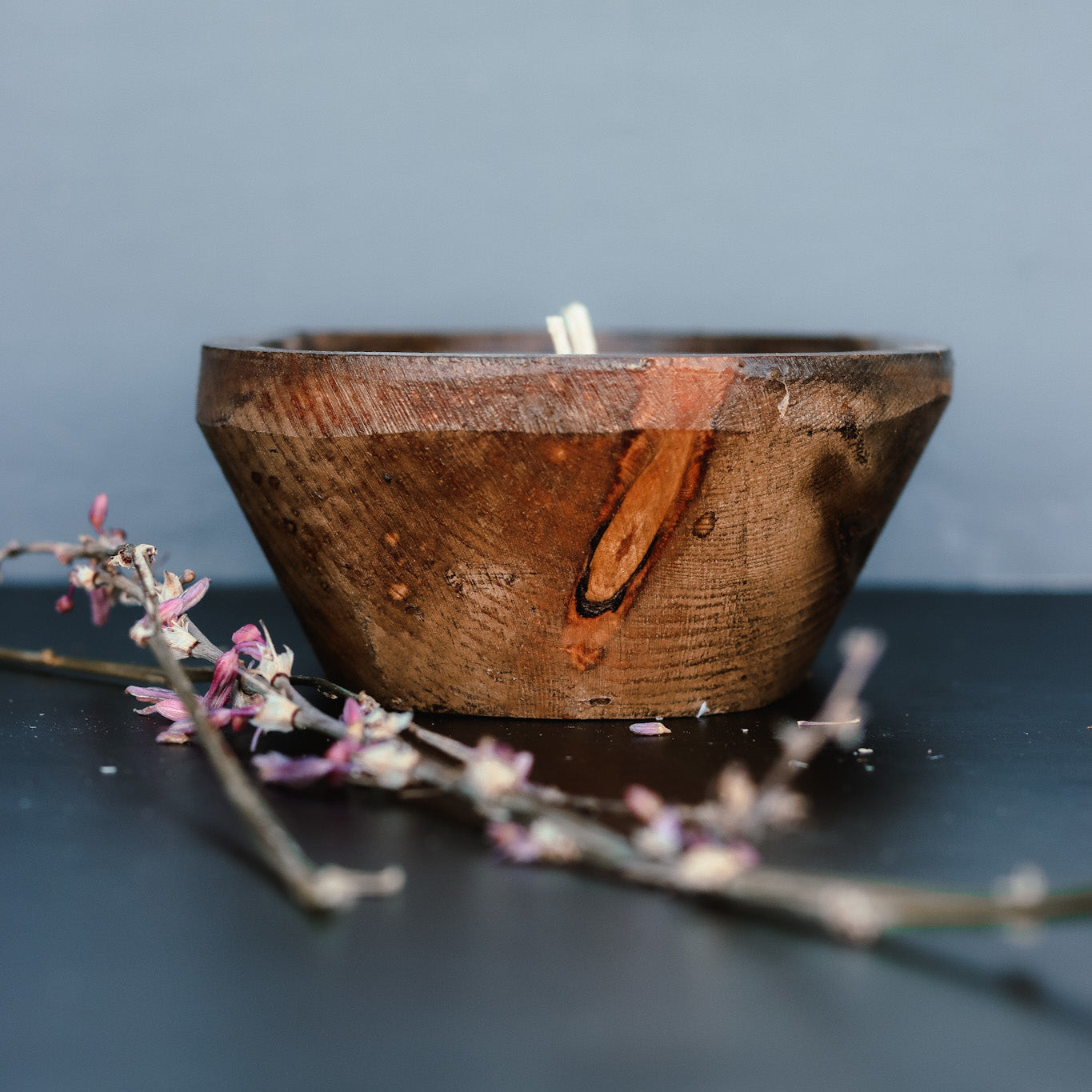 3 Wick Natural Wood Dough Bowl - Choose Your Scent