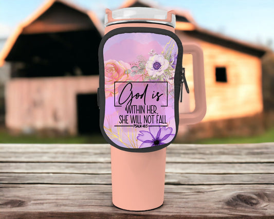 God Is Within Her Zippered Pouch/Bag For 40oz Tumbler