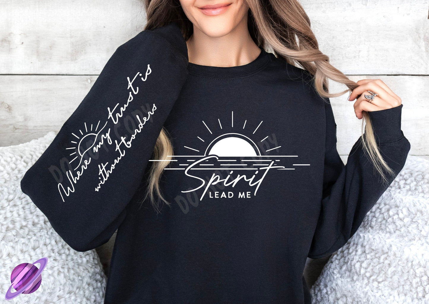 SPIRIT LEAD ME W/ SLEEVE PRINT CREWNECK SWEATSHIRT