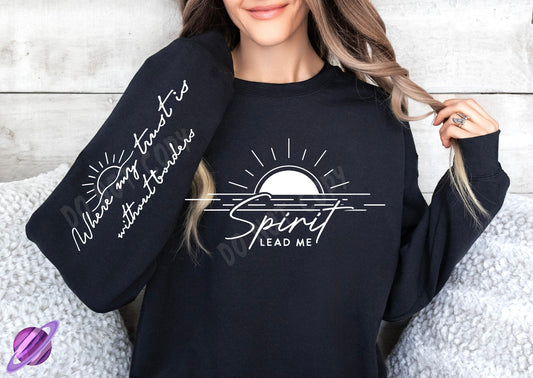 SPIRIT LEAD ME W/ SLEEVE PRINT CREWNECK SWEATSHIRT