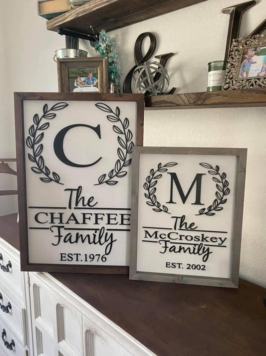 Personalized Family Floral Name Sign (PREORDER - SHIPS IN 3-4 WEEKS)