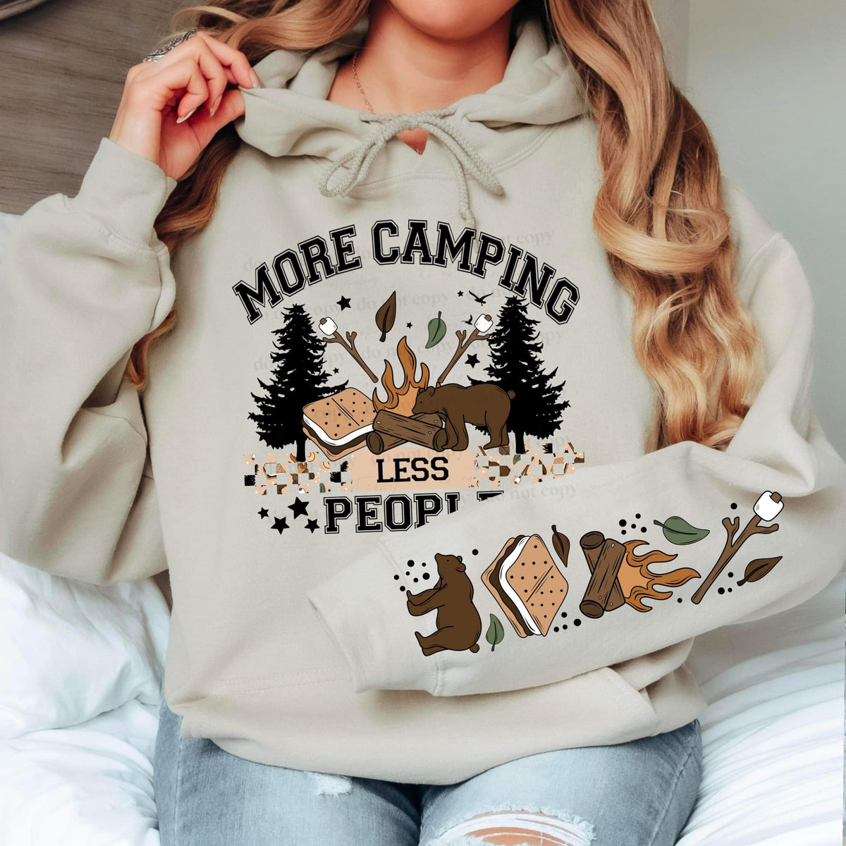 MORE CAMPING FRONT & SLEEVE DESIGN HOODIE