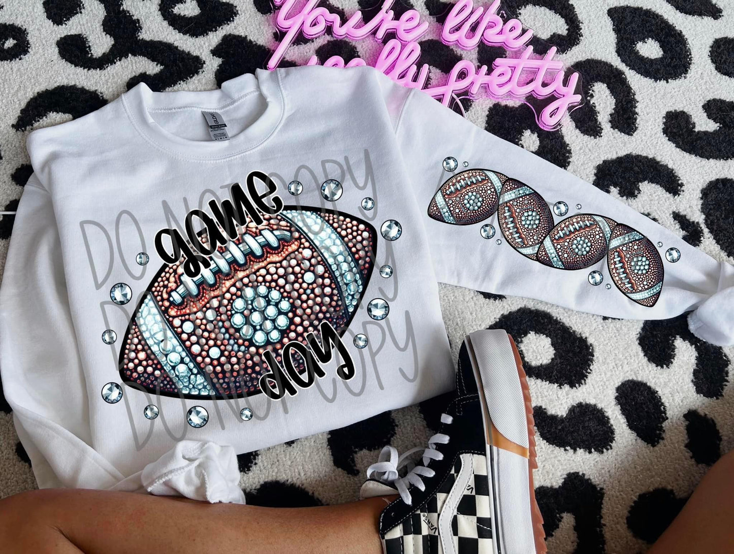 GAMEDAY FOOTBALL 2 - CREWNECK SWEATSHIRT  W/ SLEEVE PRINT