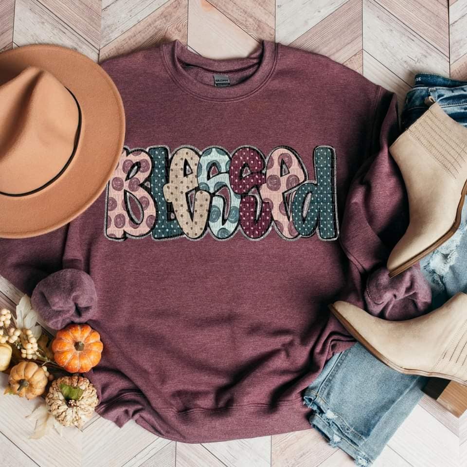 BLESSED- CREW NECK SWEATSHIRT