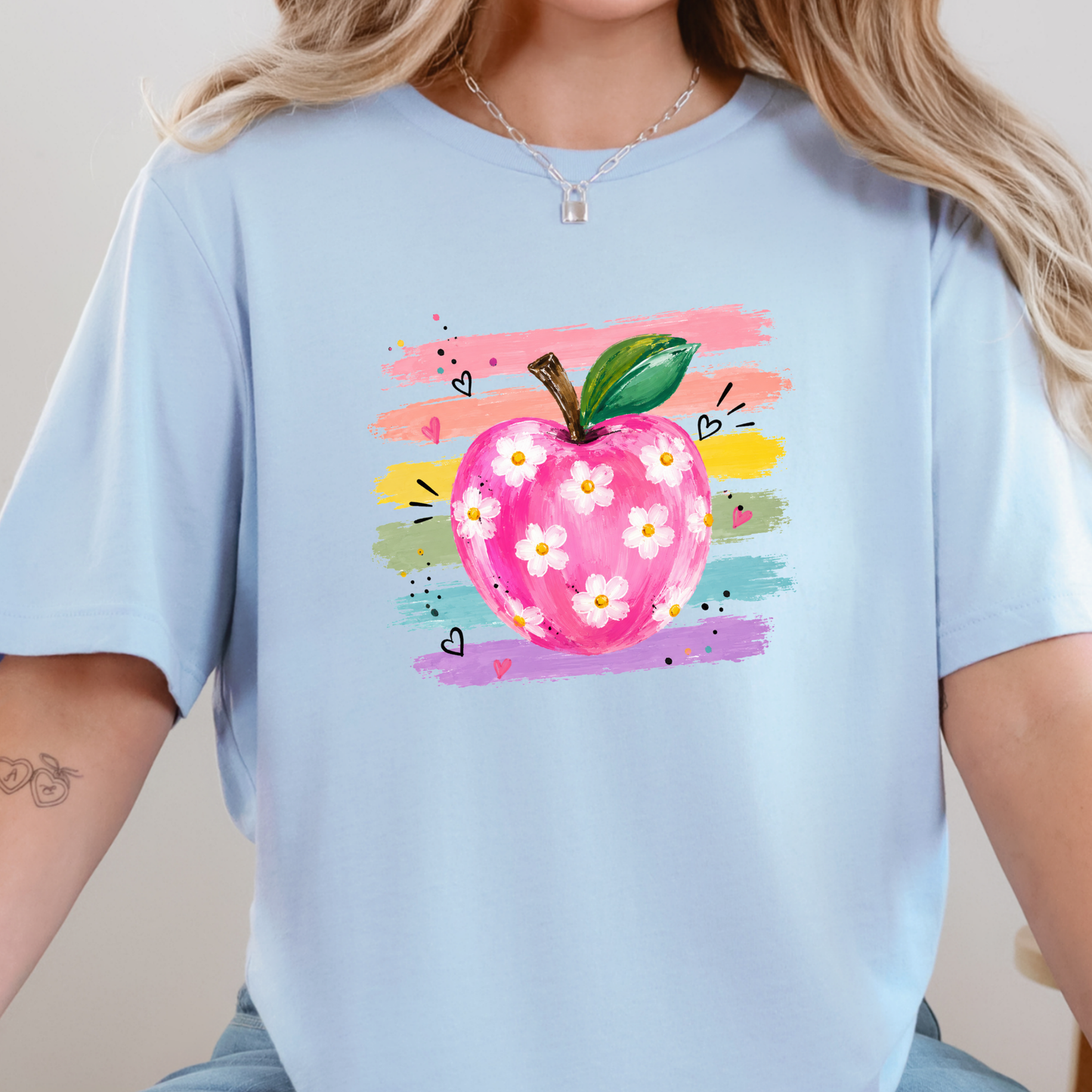 Teacher Watercolor Apple Graphic Tee