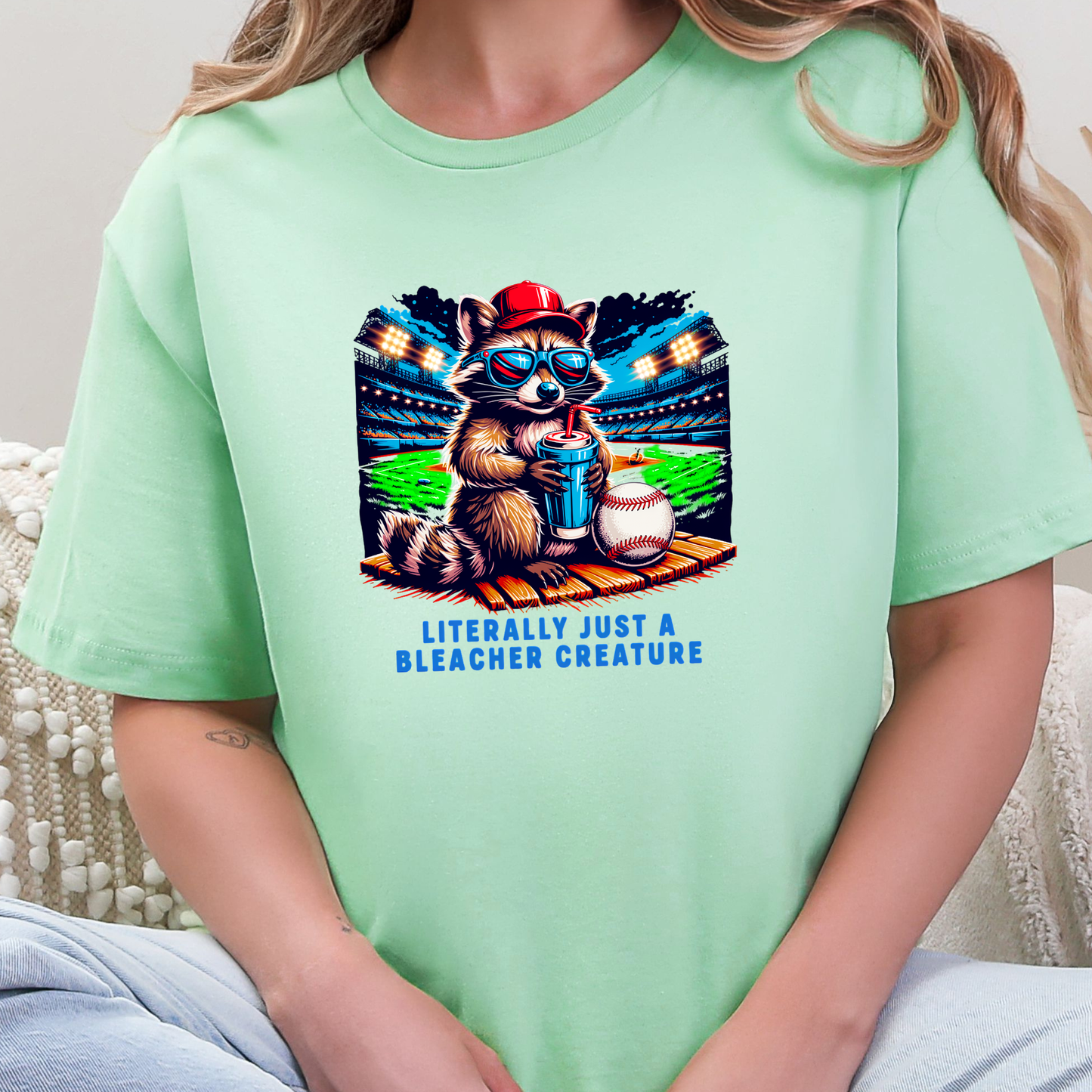 Raccoon Bleacher Creature Graphic Tee