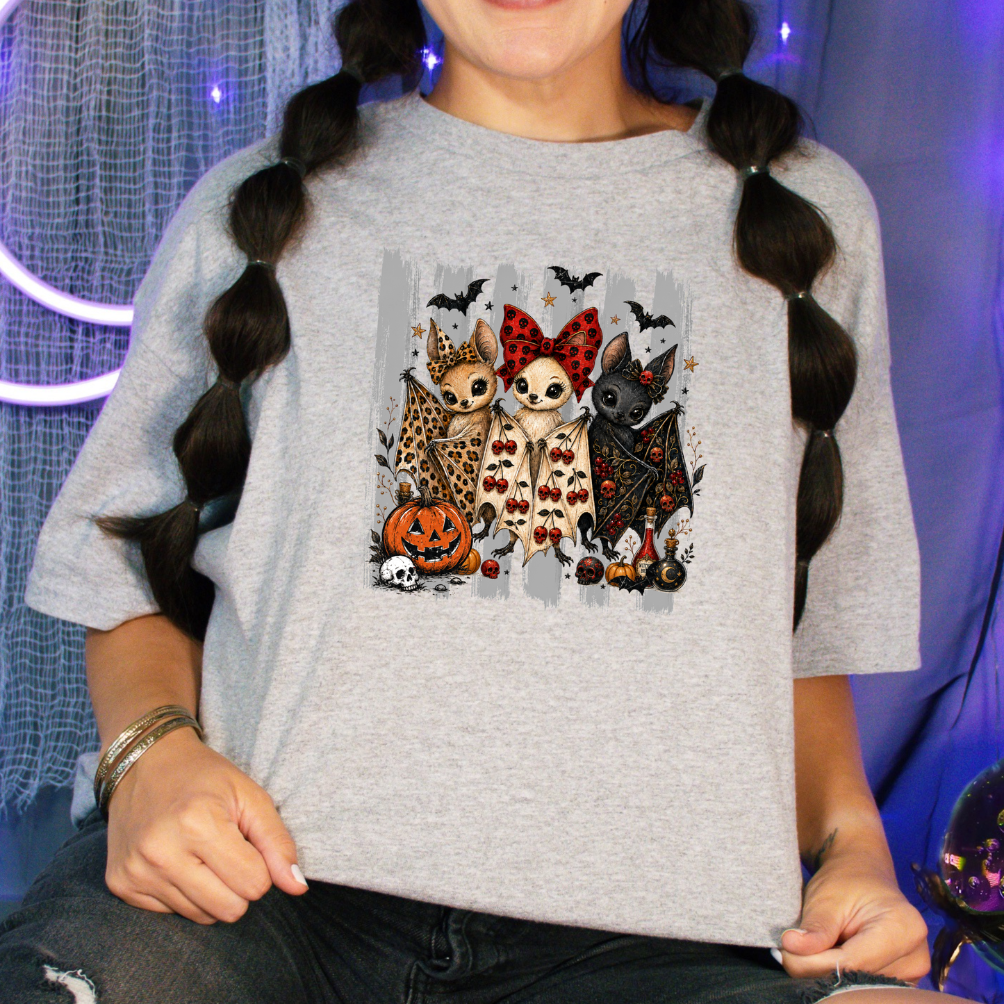 Cute Halloween Bats Graphic Tee