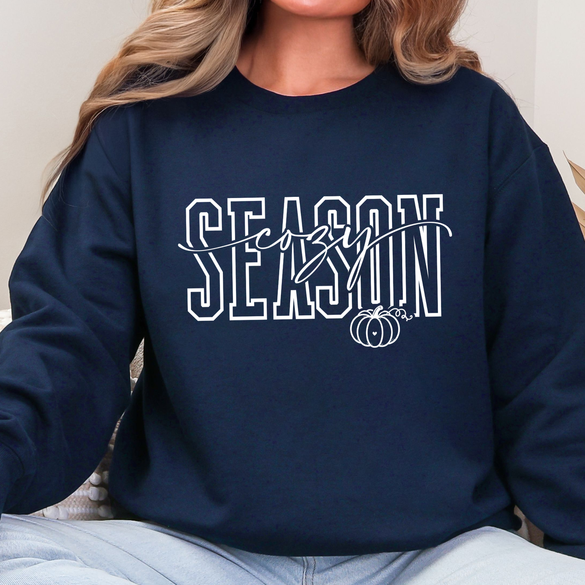 Cozy Season White Graphic Sweatshirt