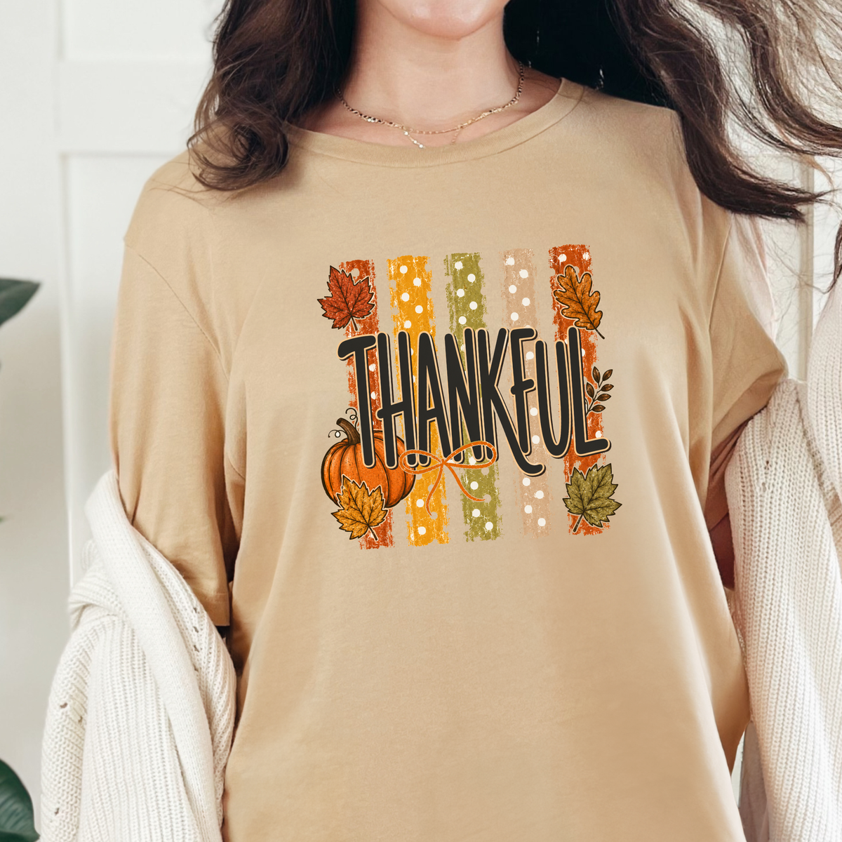 Thankful Striped Graphic Tee