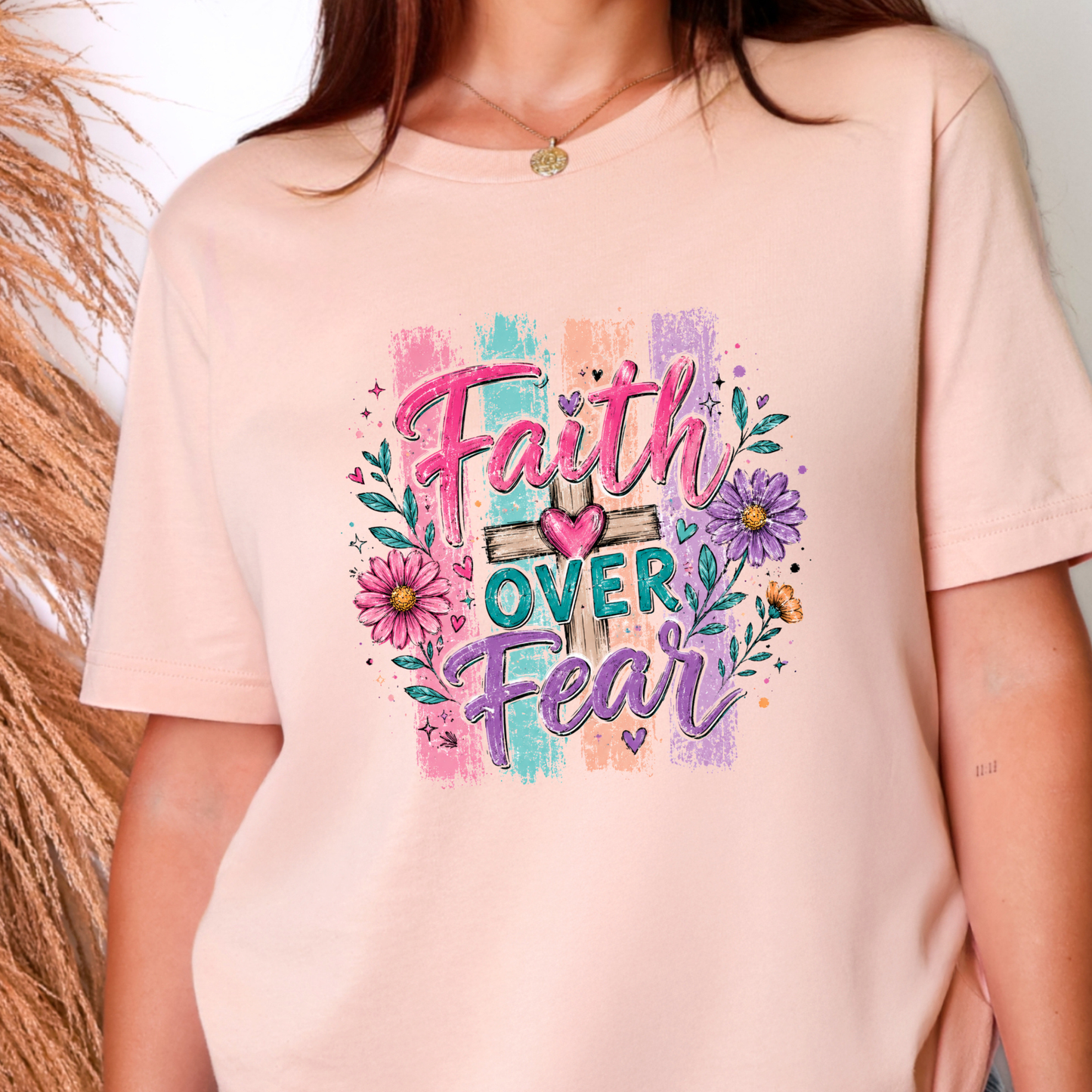 Faith Over Fear Purple Graphic Tee