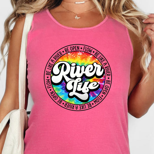 River Life Circle Graphic Tank Top