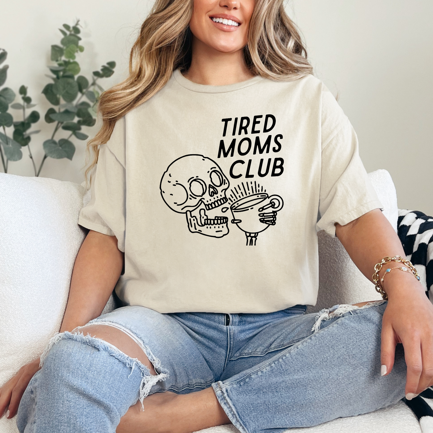 Tired Moms Skull Graphic Tee