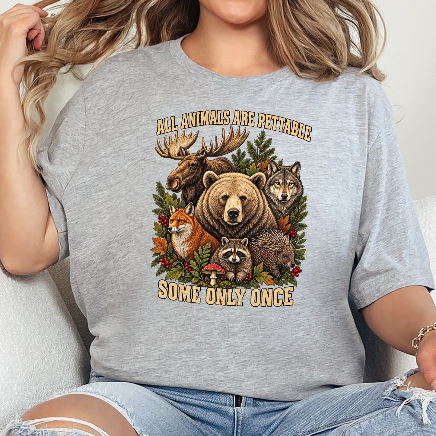 Animals Pettable Only Once Graphic Tee