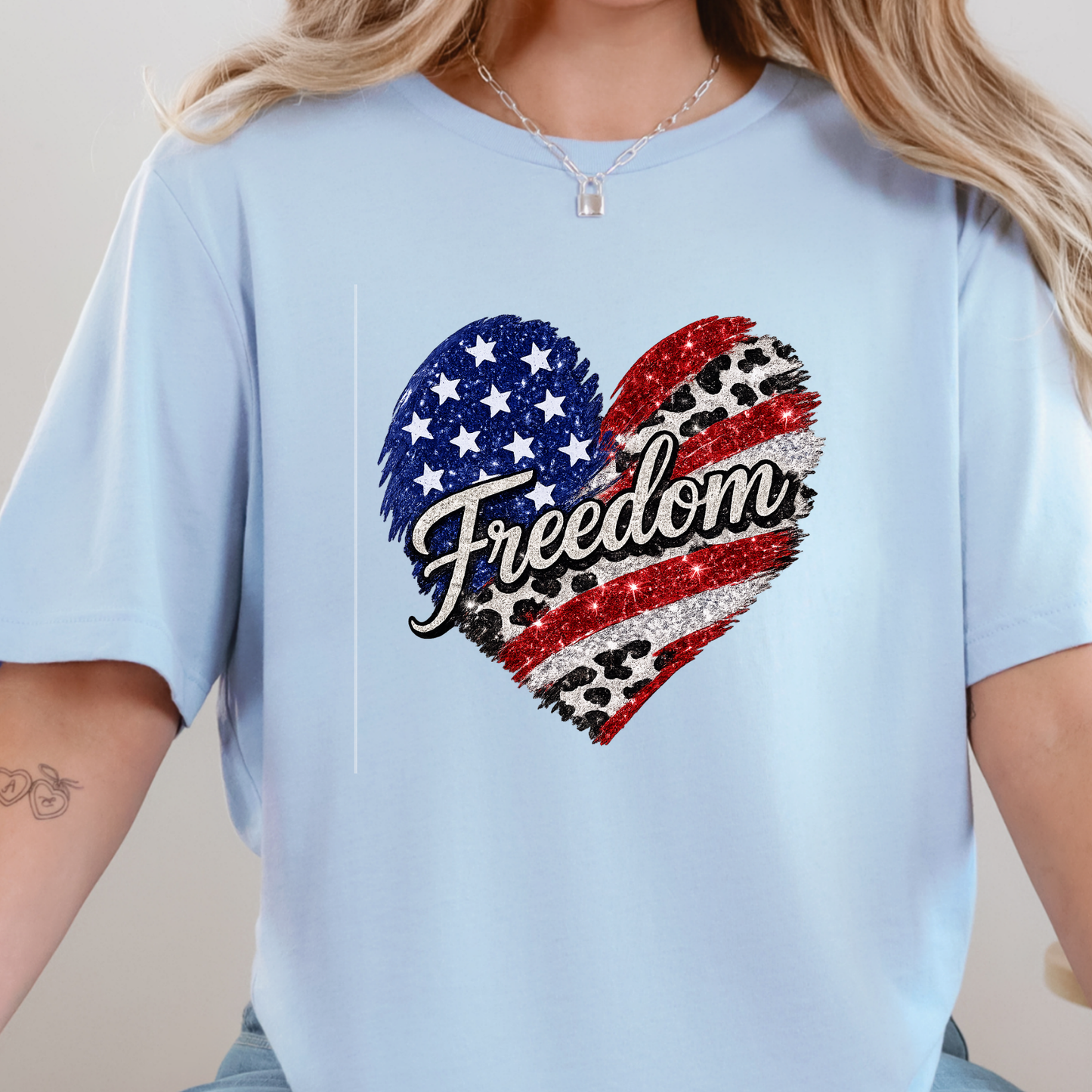 Freedom Flag Cow Print Graphic Tee