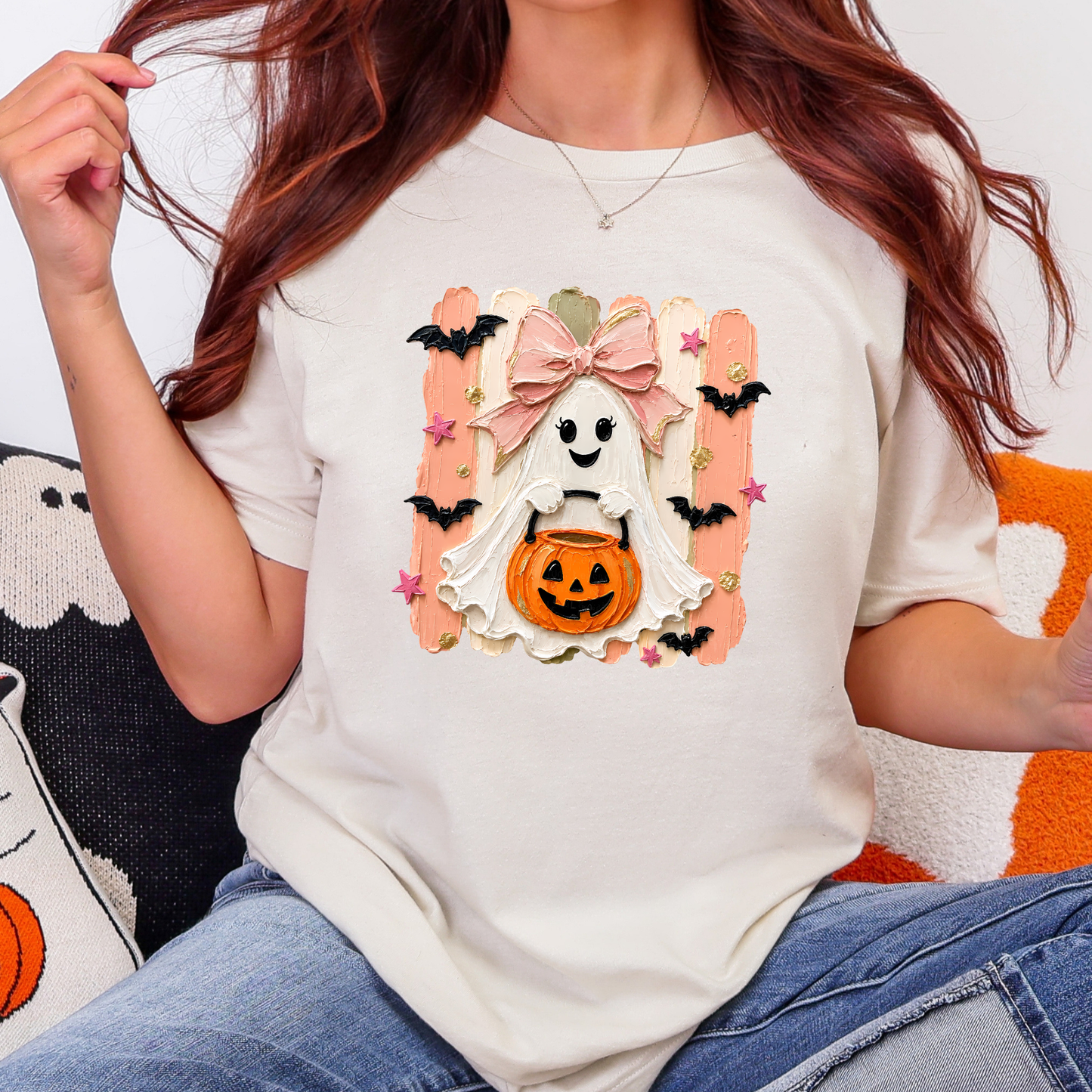 Brushstroke Halloween Ghost Graphic Tee