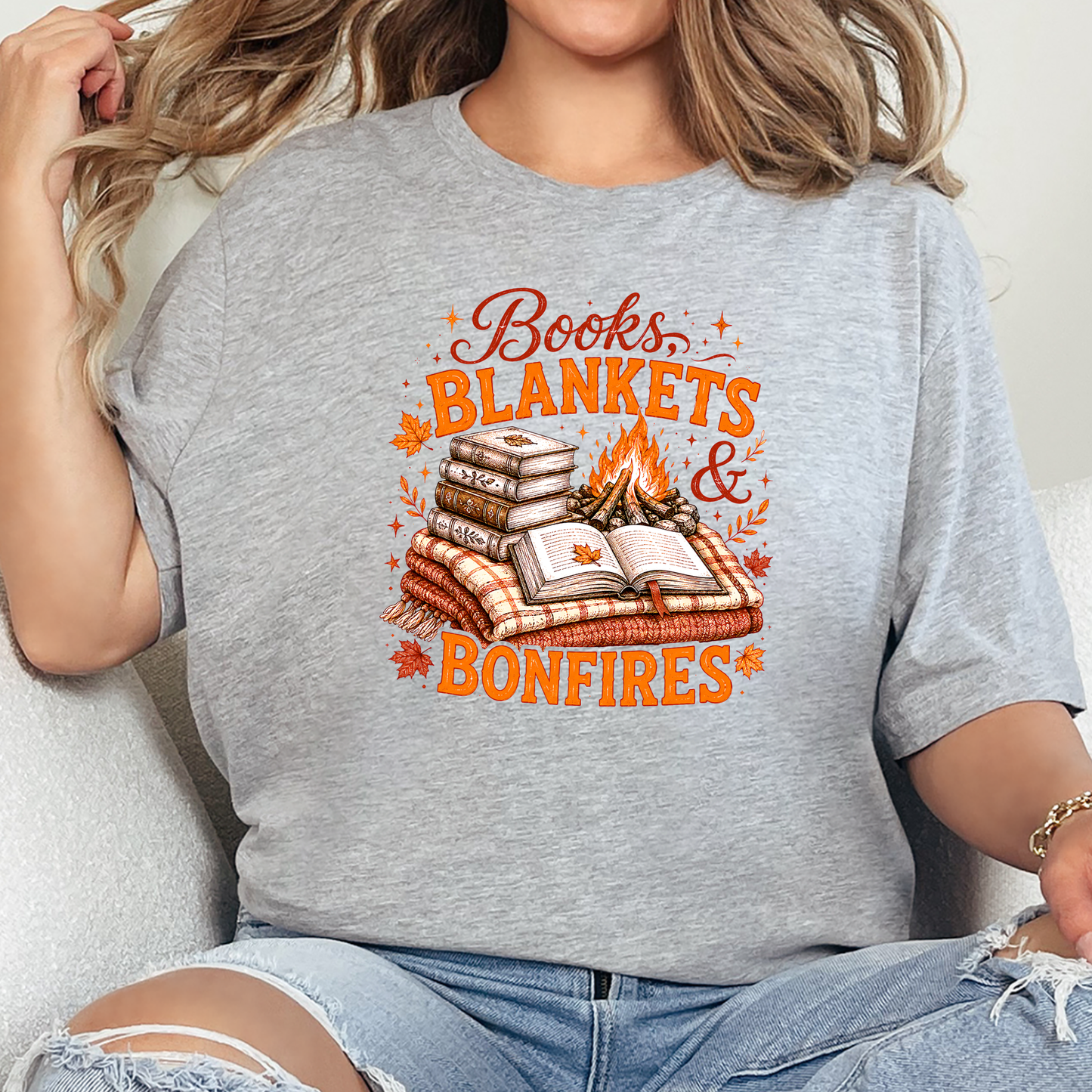 Books, Blankets & Bonfires Graphic Tee