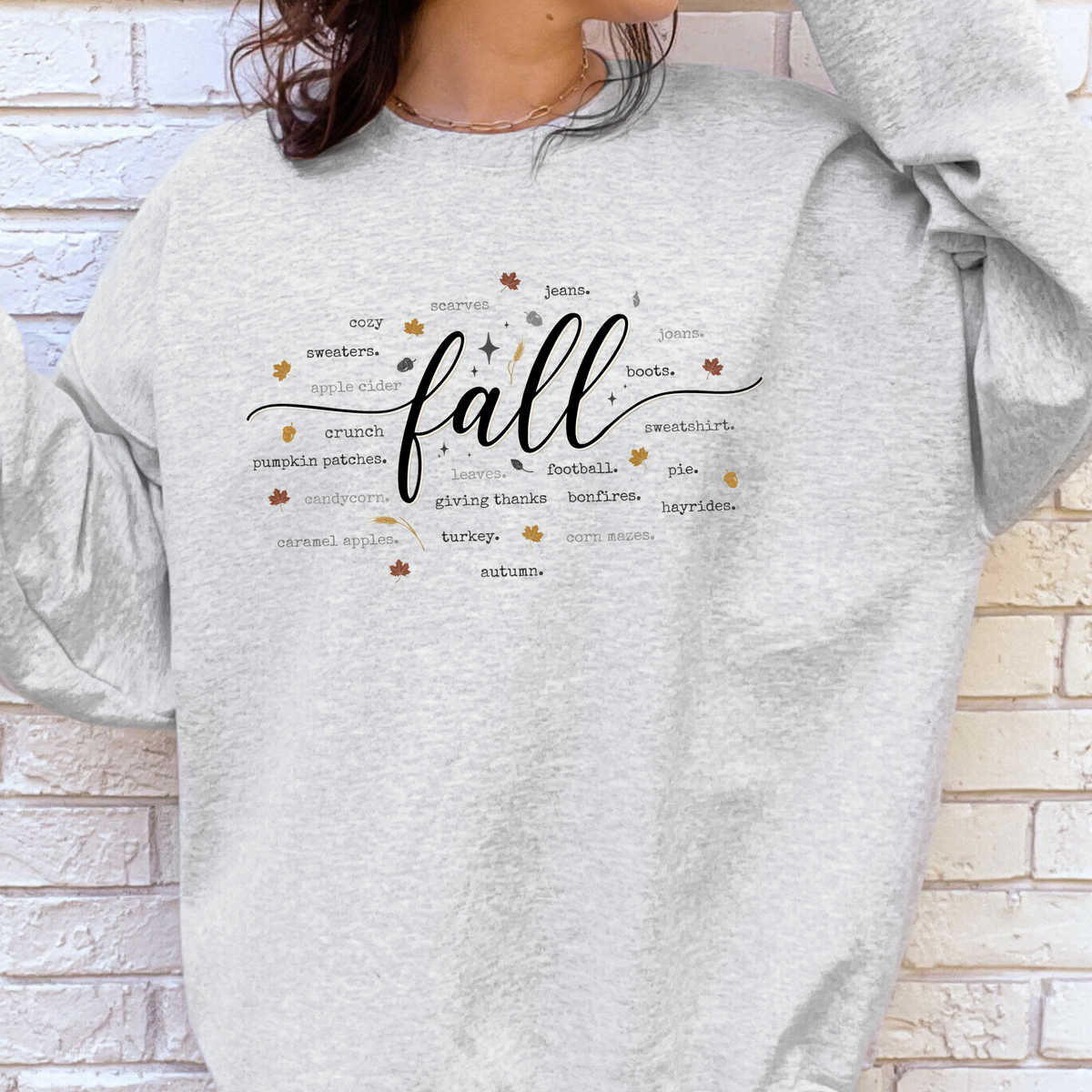 Cozy Fall Words Graphic Sweatshirt