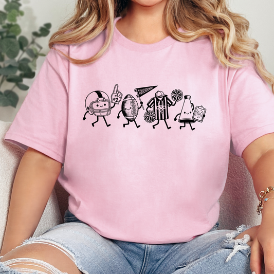 Football Doodles Graphic Tee