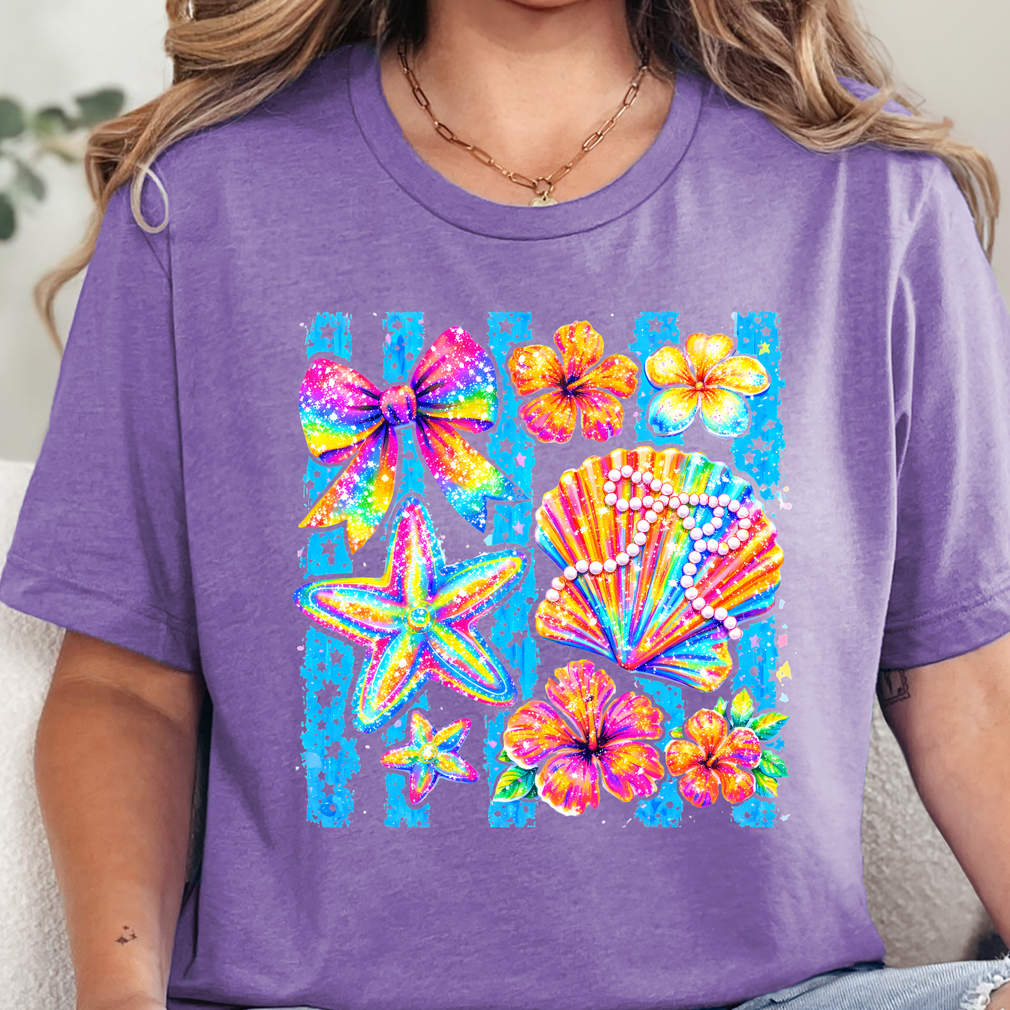 Coastal Preppy Shells Graphic Tee