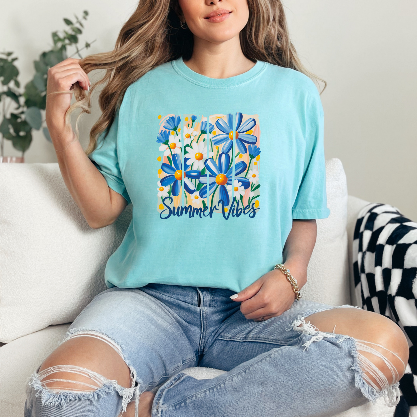 Floral Summer Vibes Graphic Tee