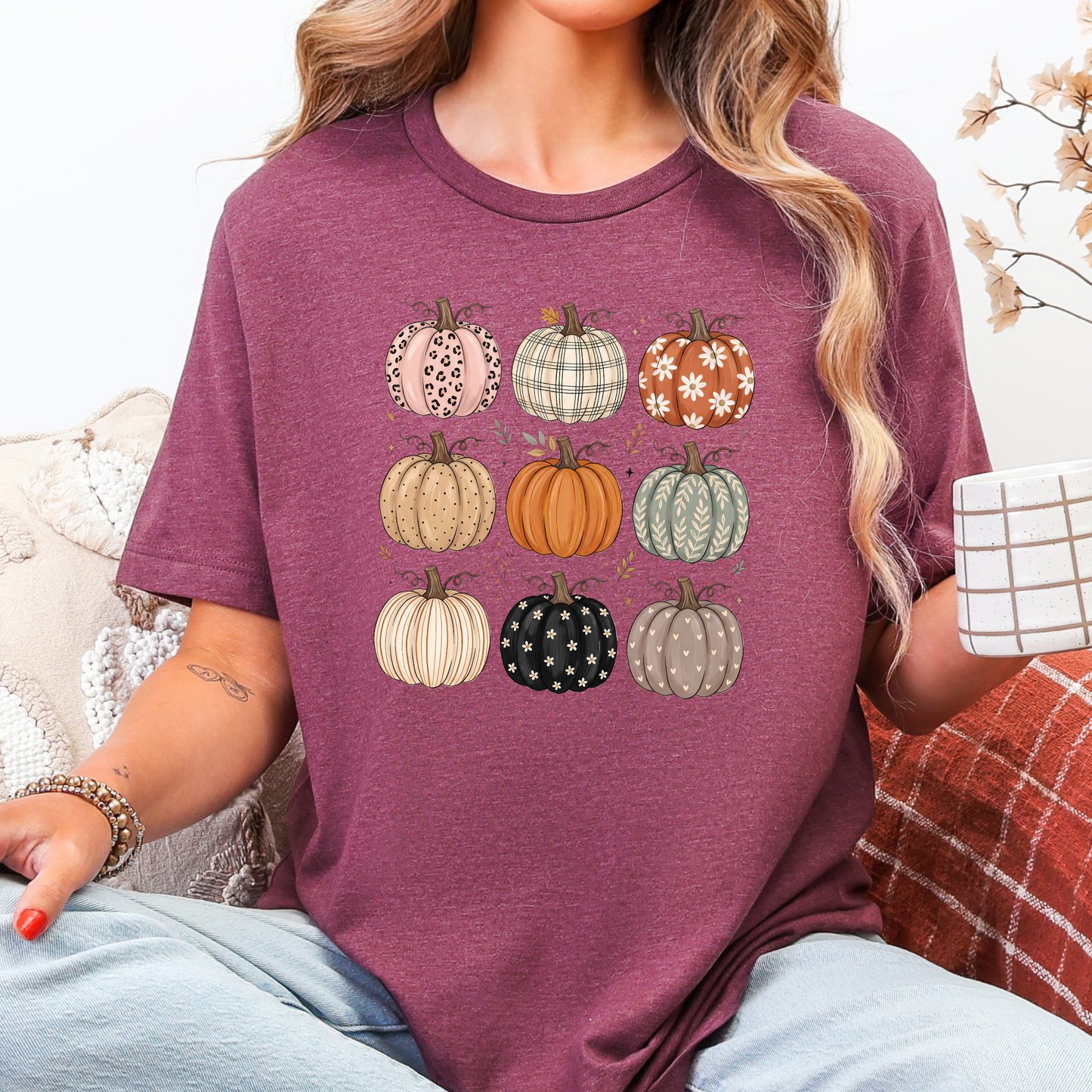 Pumpkin Grid Graphic Tee