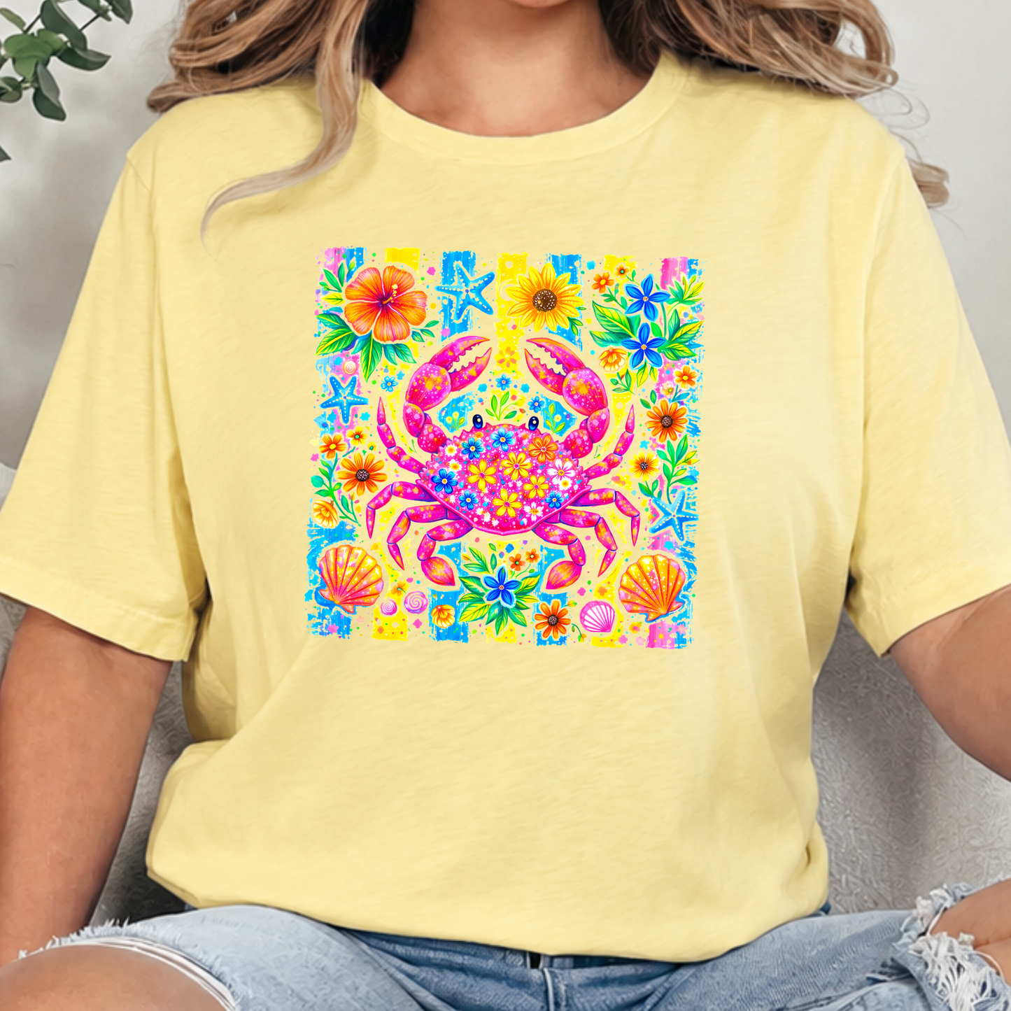 Preppy Summer Crab Graphic Tee