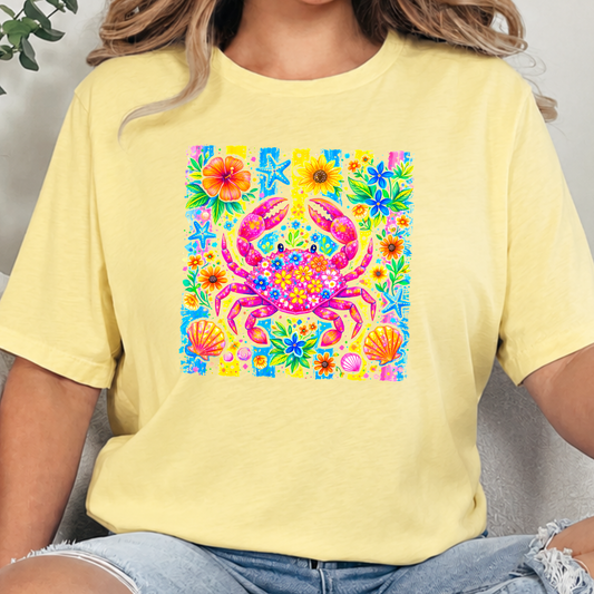 Preppy Summer Crab Graphic Tee