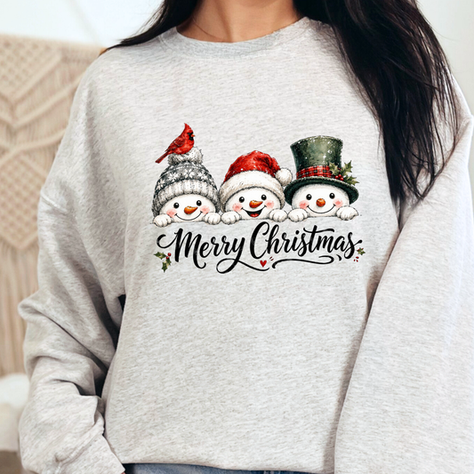 Christmas Snowman Trio Graphic Sweatshirt