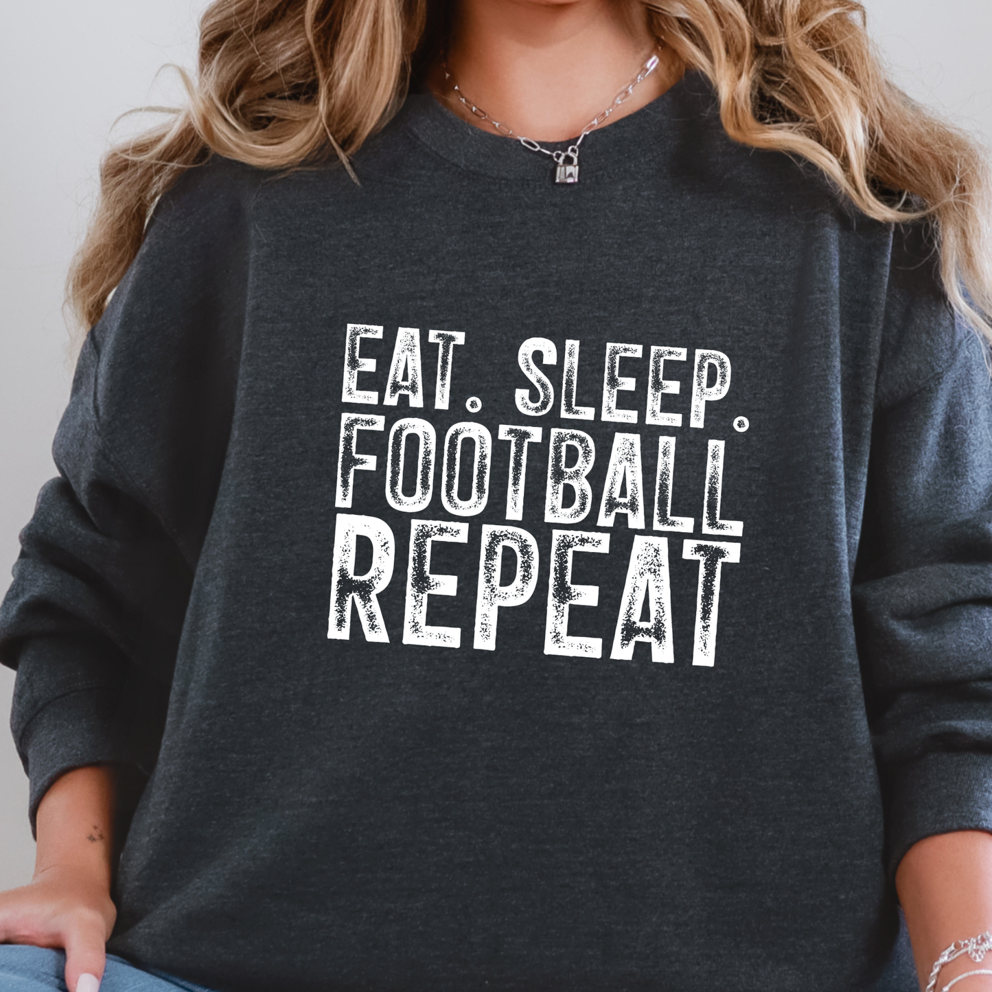 Eat Sleep Football Repeat Graphic Sweatshirt