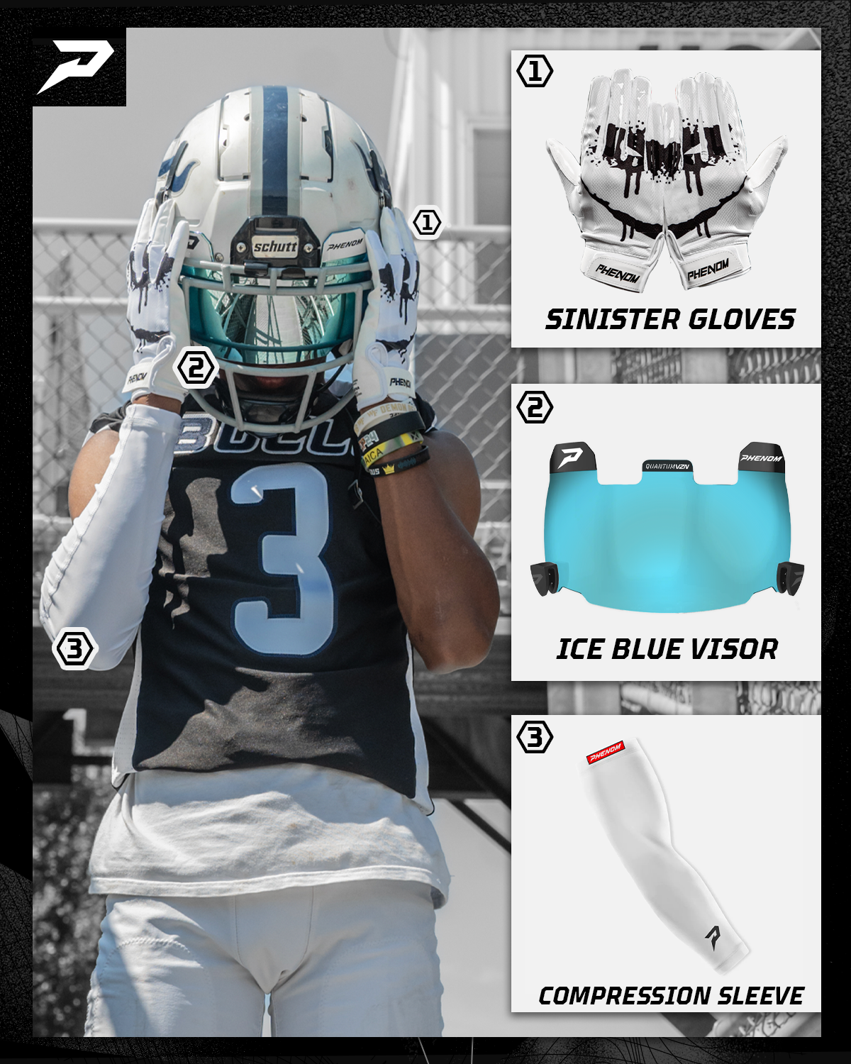 Sinister Football Gloves - VPS1 by Phenom Elite