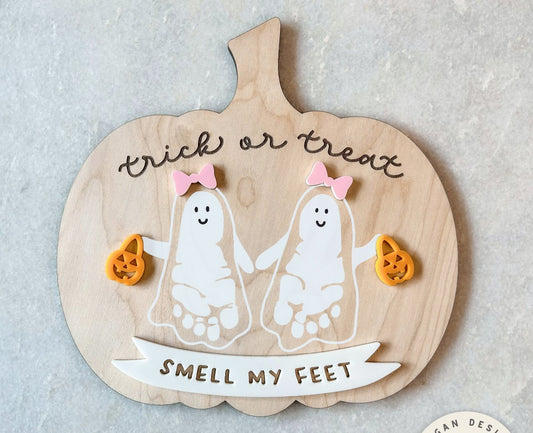 Custom Halloween Footprint Keepsake (Preorder - Ships in 4-5 Weeks)