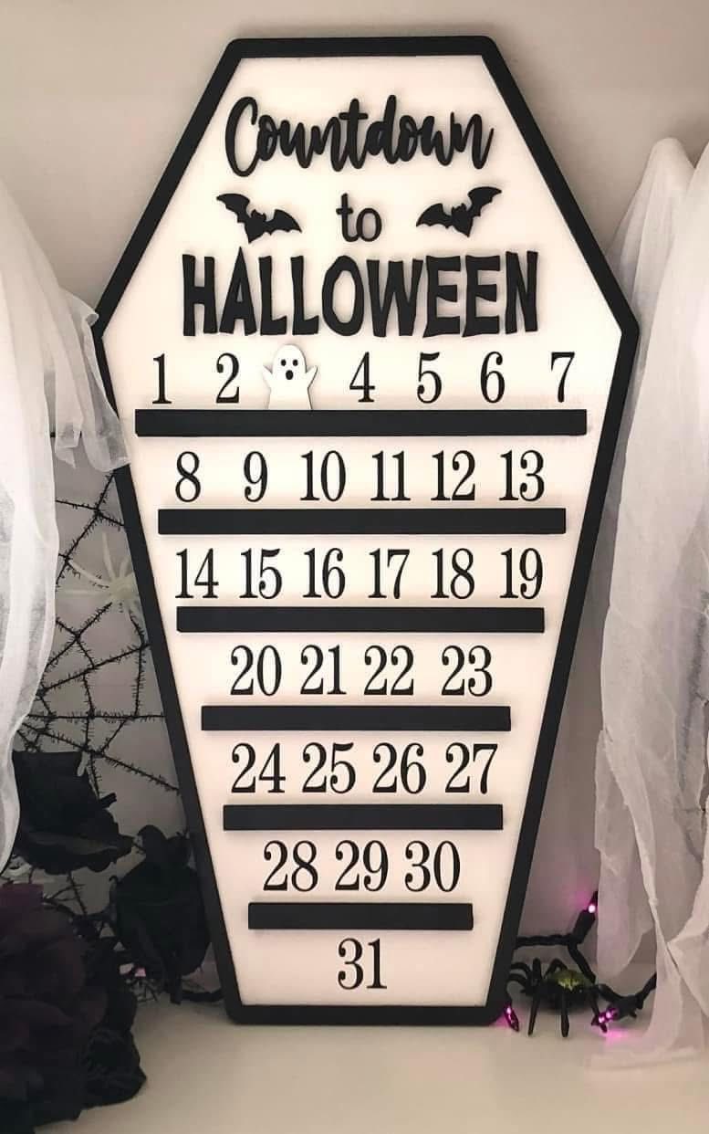 Custom Countdown to Halloween Sign (Preorder - Ships in 4-5 Weeks)