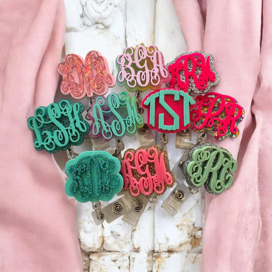 Custom Personalized Monogram Badge Reels (PREORDER - Ships in 4-5 Weeks)