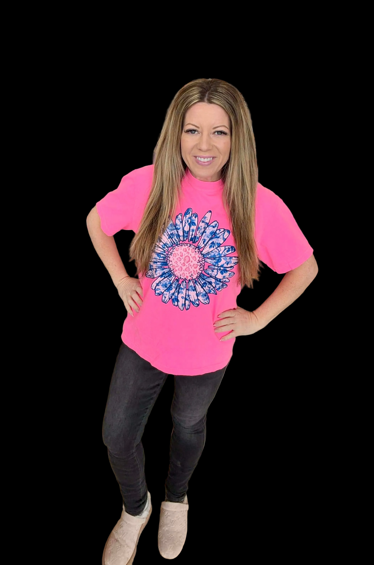 Leopard Floral Flower Tshirt (ETA 10-15 Days)