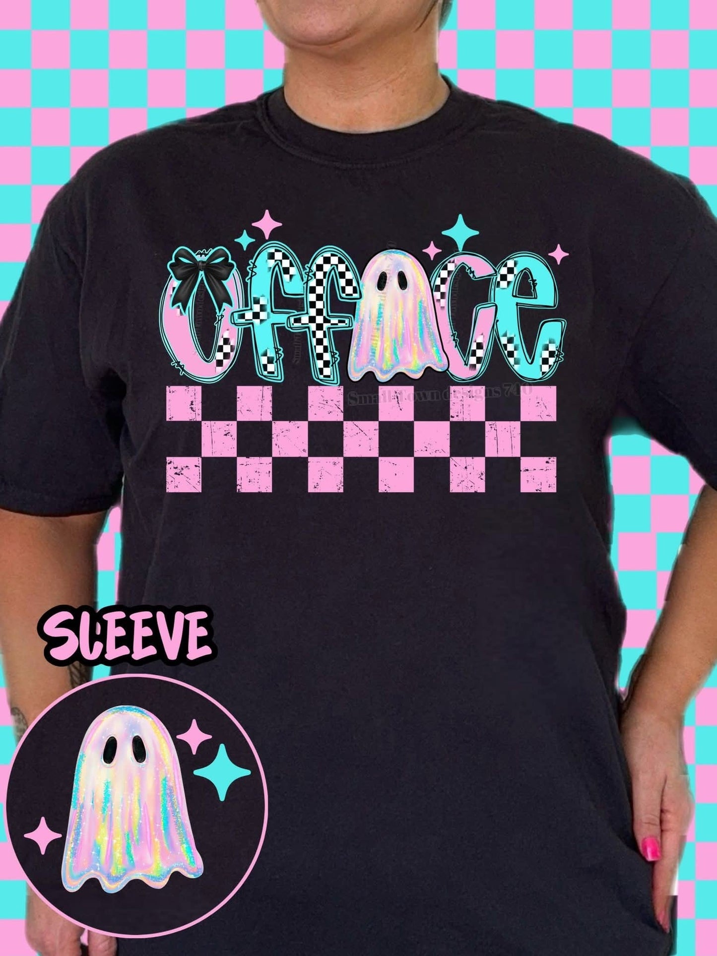 HOLO BACK TO SCHOOL GHOSTIES WITH SLEEVE PRINT TEE