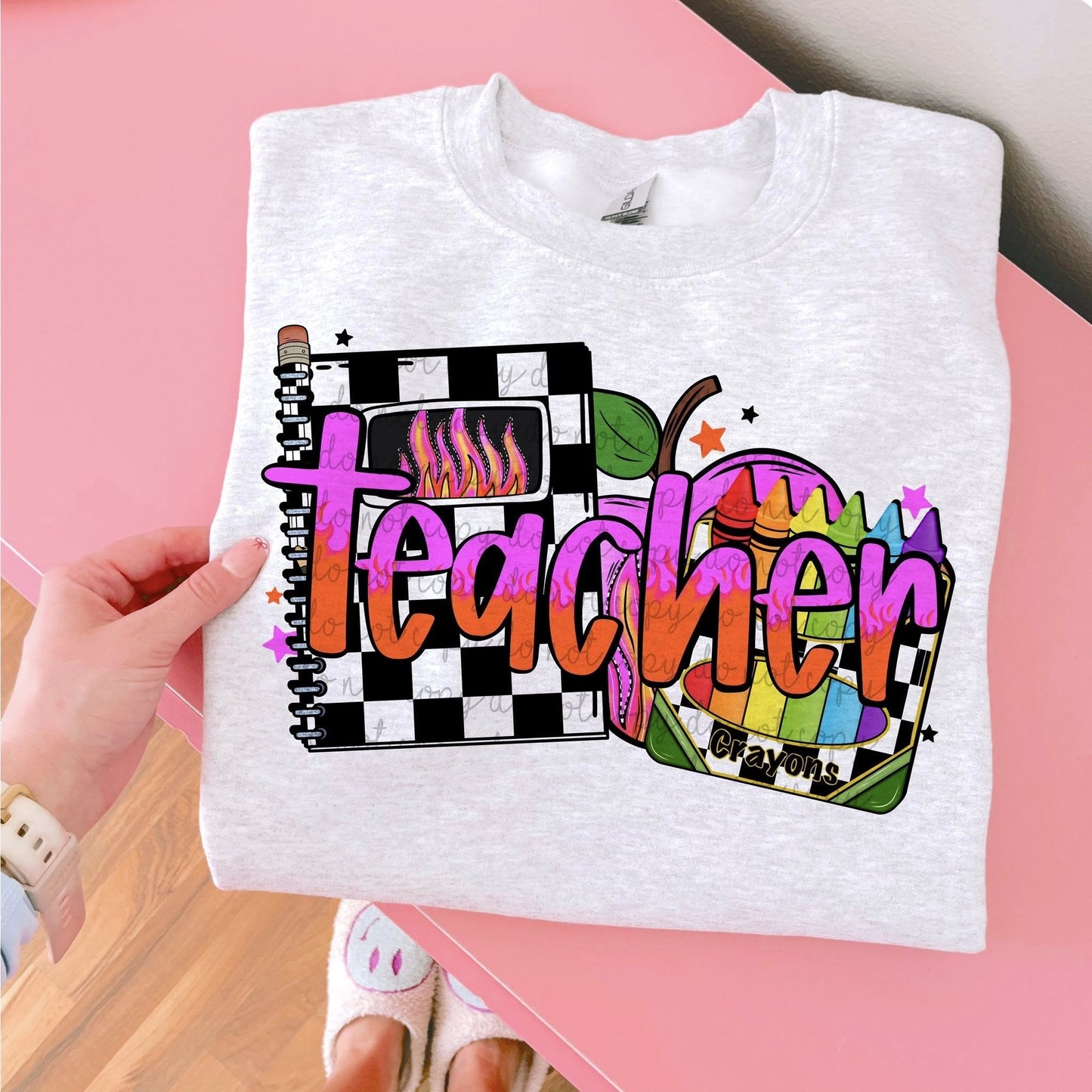 TEACHER FLAMES CREWNECK SWEATSHIRT